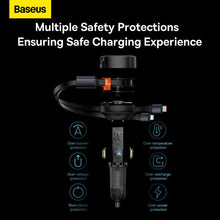 Load image into Gallery viewer, Baseus Enjoyment Retractable 2-in-1 Car Charger C+L 30W - Black