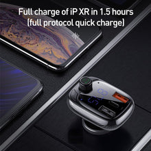 Load image into Gallery viewer, Baseus Transmitter FM TWS T-Typed S-13 (PPS Fast Charger Edition) Black
