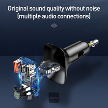 Load image into Gallery viewer, Baseus Transmitter FM TWS T-Typed S-13 (PPS Fast Charger Edition) Black
