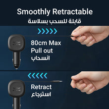 Load image into Gallery viewer, BRAVE BCC-28 60W Dual-Port Car Charger with Retractable 30W USB-C Cable | PD/PPS Fast Charging | LED Display – Black