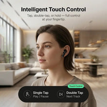 Load image into Gallery viewer, BRAVE E-34 Orbit Wireless Earphones Bluetooth 6.0 | TWS Earbuds with Slide Volume Control | Deep Bass | 18H Playtime & Mic - Black