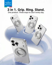 Load image into Gallery viewer, BRAVE BG-04 MagGrip 3-in-1 Magnetic Phone Grip & Kickstand With N55 Magnets | 360° Rotating Double Ring Stand | MagSafe Compatible