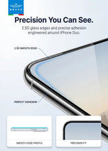 Load image into Gallery viewer, BRAVE Guard iPhone Duo Tempered Glass Screen Protector | 9H HD | Full Screen Coverage | Scratch Resistant | Bubble-Free Installation Kit - Clear