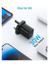 Load image into Gallery viewer, Anker 312 Charger 30W USB - C Fast Charging Adapter - Black - CVRGRM