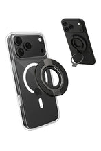 Load image into Gallery viewer, BRAVE BG-04 MagGrip 3-in-1 Magnetic Phone Grip & Kickstand With N55 Magnets | 360° Rotating Double Ring Stand | MagSafe Compatible - Black