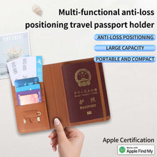 Load image into Gallery viewer, MicFlip Smart Anti-Loss Find My Travel Passport Holder - Black