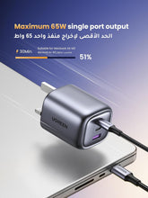 Load image into Gallery viewer, UGREEN Nexode 65W USB C Charger 3 - Port Foldable GaN Laptop Adapter Fast Charger Type C Wall Charger Plug - CVRGRM