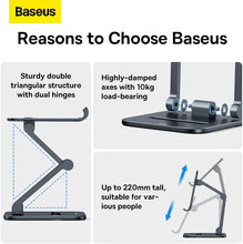 Load image into Gallery viewer, Baseus Desktop Biaxial Foldable Metal Stand (for Tablets) - Grey