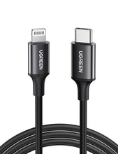 Load image into Gallery viewer, UGREEN 60W USB-C to Lightning PD Fast Charging Cable 1M - Black