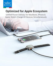 Load image into Gallery viewer, BRAVE BDC-53 Trivolt 3-in-1 Fast Charging Cable 100W | USB-C to USB-C | 20W Lightning & 2.5W Apple Watch Magnetic Charger - Black