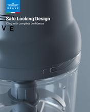 Load image into Gallery viewer, BRAVE Mini Electric Food Chopper 500ml | 400W Motor with 4 Blades & Whisk | Vegetable Cutter, Meat Grinder & Egg Beater – Grey