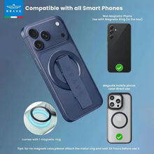 Load image into Gallery viewer, BRAVE MagGrip 3-in-1 Magnetic MagSafe Phone Grip Holder with Finger Strap & Kickstand