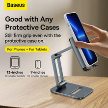 Load image into Gallery viewer, Baseus Desktop Biaxial Foldable Metal Stand (for Tablets) - Grey