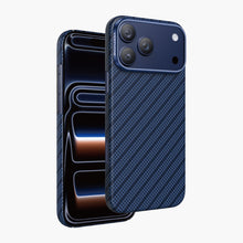 Load image into Gallery viewer, KEEPHONE KEVLAR ROBIN 100% Aramid Fiber Slim Design MagSafe iPhone 17 Pro Max Case - Blue