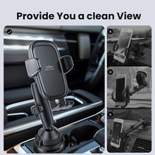 Load image into Gallery viewer, Brave Car Cup Phone Holder | One Button Release | Foldable |360° Rotatable | Universal - Black