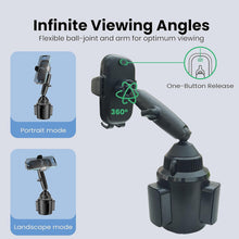Load image into Gallery viewer, Brave Car Cup Phone Holder | One Button Release | Foldable |360° Rotatable | Universal - Black
