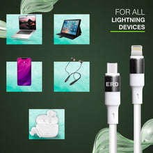 Load image into Gallery viewer, ERD USB - C To Lightning Metal Data Cable - White - CVRGRM