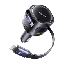 Load image into Gallery viewer, Baseus Enjoyment Max 90W Car Charger with USB-C & Lightning Cables - Black