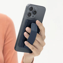 Load image into Gallery viewer, Uniq Heldro ID Magnetic Card Holder with Flex Hand Grip & Stand for Phones – Navy Blue - CVRGRM