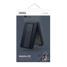 Load image into Gallery viewer, Uniq Heldro ID Magnetic Card Holder with Flex Hand Grip & Stand for Phones – Navy Blue - CVRGRM