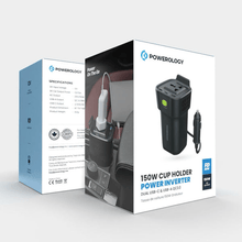 Load image into Gallery viewer, Powerology 150W Cup Holder Power Inverter - CVRGRM
