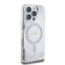 Load image into Gallery viewer, Guess Magsafe Glitter Hard Case With Resin Glitter for iPhone 16 Pro - Silver - CVRGRM