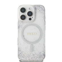 Load image into Gallery viewer, Guess Magsafe Glitter Hard Case With Resin Glitter for iPhone 16 Pro - Silver - CVRGRM