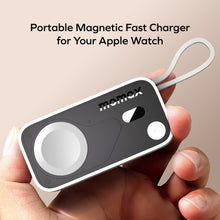 Load image into Gallery viewer, Momax 1-Power X Pro Mini+ 5000mAh Integrated Foldable USB-C Plug & Built-In USB-C Cable Power Bank With Apple Watch Fast Charger - Black