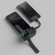 Load image into Gallery viewer, Momax 1-Power X Pro Mini+ 5000mAh Integrated Foldable USB-C Plug & Built-In USB-C Cable Power Bank With Apple Watch Fast Charger - Black