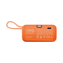 Load image into Gallery viewer, Momax 1-Power X Pro Mini+ 5000mAh Integrated Foldable USB-C Plug & Built-In USB-C Cable Power Bank With Apple Watch Fast Charger - Orange