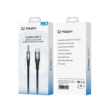 Load image into Gallery viewer, IQ Touch AudioLink - C USB - C to 3.5MM AUX Audio Cable - Black - CVRGRM