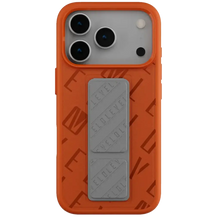Load image into Gallery viewer, Levelo Morphix Vallo Faux Leather Gripstand Case for iPhone 17 Pro - Sunrise Storm