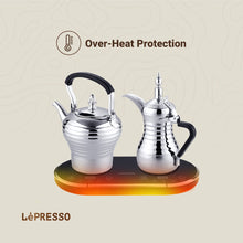 Load image into Gallery viewer, LePresso Dallah Electrical Arabic Coffee and Tea Maker 1600W - Silver