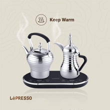 Load image into Gallery viewer, LePresso Dallah Electrical Arabic Coffee and Tea Maker 1600W - Silver