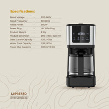 Load image into Gallery viewer, LePresso Rich Brew Drip Coffee Maker 1.25L Jar 900W Interactive Touch Display - Black