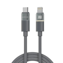 Load image into Gallery viewer, Levelo Luno Type-C to Lightning 30W 1M Silicone LED Cable - Grey