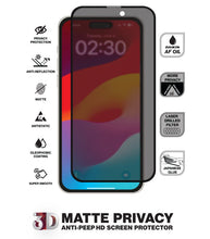 Load image into Gallery viewer, Maxwell Matte Privacy Anti - Peep HD Tempered Glass for iPhone 16 Pro - CVRGRM