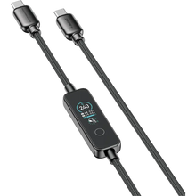 Load image into Gallery viewer, Powerology 240W USB-C to USB-C Cable with TFT Display 1.2M - Black