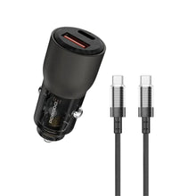 Load image into Gallery viewer, Porodo 95W Car Charger Transparent With 0.9M USB-C Cable - Gray