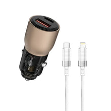 Load image into Gallery viewer, Porodo 95W Car Charger Transparent With 0.9M Lightning Cable