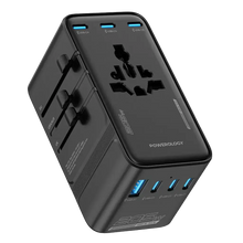 Load image into Gallery viewer, Powerology Spetrova Universal Travel Powerstation PD 205W 6 Type-C & 1 USB-A GaN Multi-Port - Black