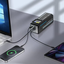 Load image into Gallery viewer, Powerology 140W Dual Channel Smart Battery Display Power Bank with Colorful LED 27000mAh - CVRGRM