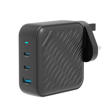 Load image into Gallery viewer, Powerology 140W PD QC 2xUSB - C and 1xUSB - A GaN Charger UK - Black - CVRGRM