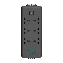 Load image into Gallery viewer, Powerology 6 AC 2500W Multi-Port PD 20W Power Strip 3M Cable UK Plug - Black