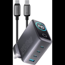 Load image into Gallery viewer, Powerology Voltflow GaN Wall Charger PD 140W W/ 240W Type-C Cable 1M - Black