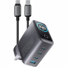 Load image into Gallery viewer, Powerology Voltflow GaN Wall Charger PD 140W W/ 240W Type-C Cable 1M - Black