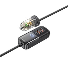 Load image into Gallery viewer, Porodo 120W Transparent Multi Port Car Charger with Rear Expansion - Black - CVRGRM