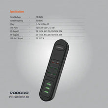 Load image into Gallery viewer, Porodo 50W Multi - Port USB Charging HUB - Black - CVRGRM