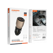 Load image into Gallery viewer, Porodo 95W Car Charger Transparent With 0.9M Lightning Cable