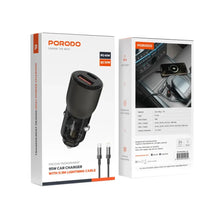 Load image into Gallery viewer, Porodo 95W Car Charger Transparent With 0.9M Lightning Cable